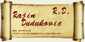Rajin Duduković vizit kartica